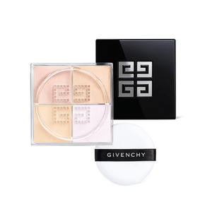 Givenchy makeup product with four color shades and a black box on a white background