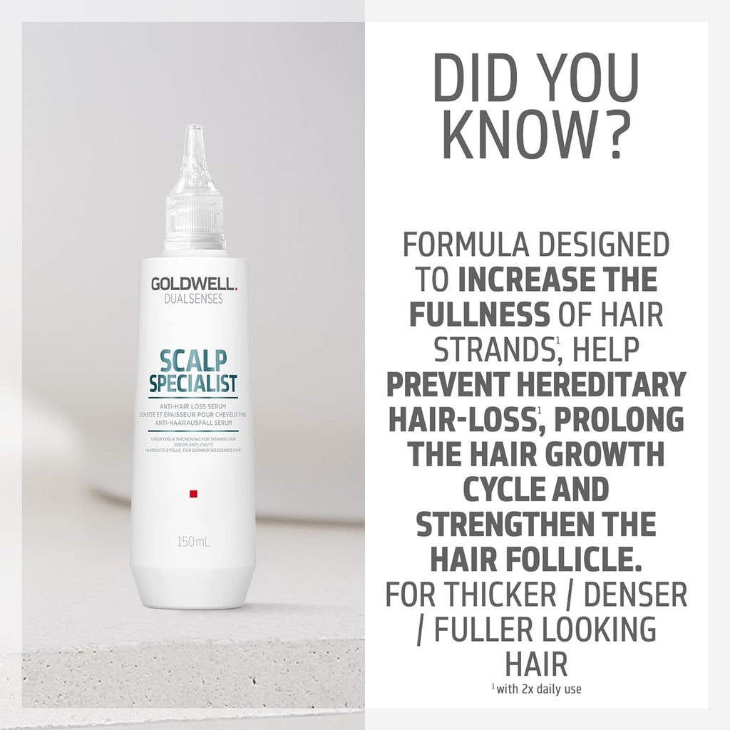Goldwell Scalp Specialist bottle with product description on a light gray background