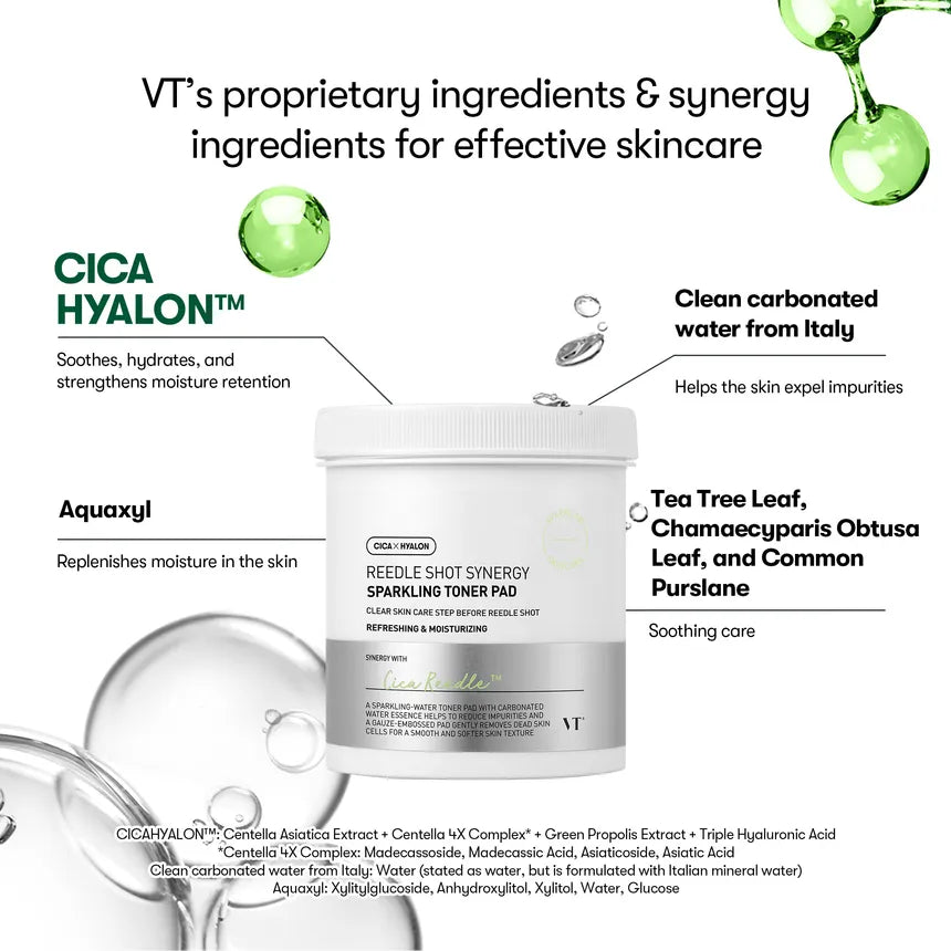 VT COSMETICS Reedle Shot Synergy Sparkling Toner Pad