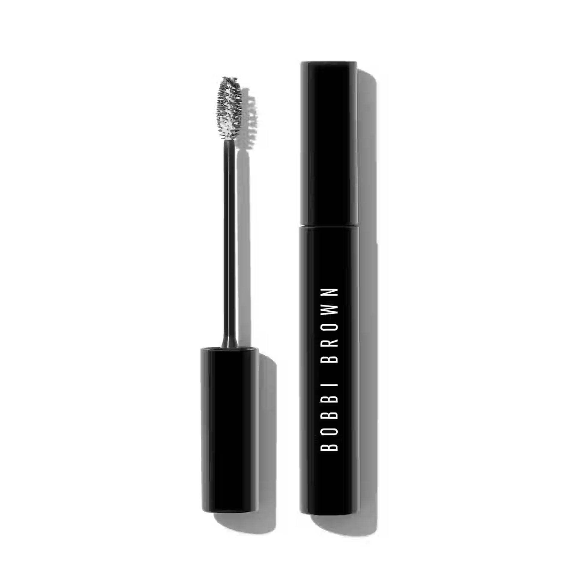 Bobbi Brown mascara with brush on a white background