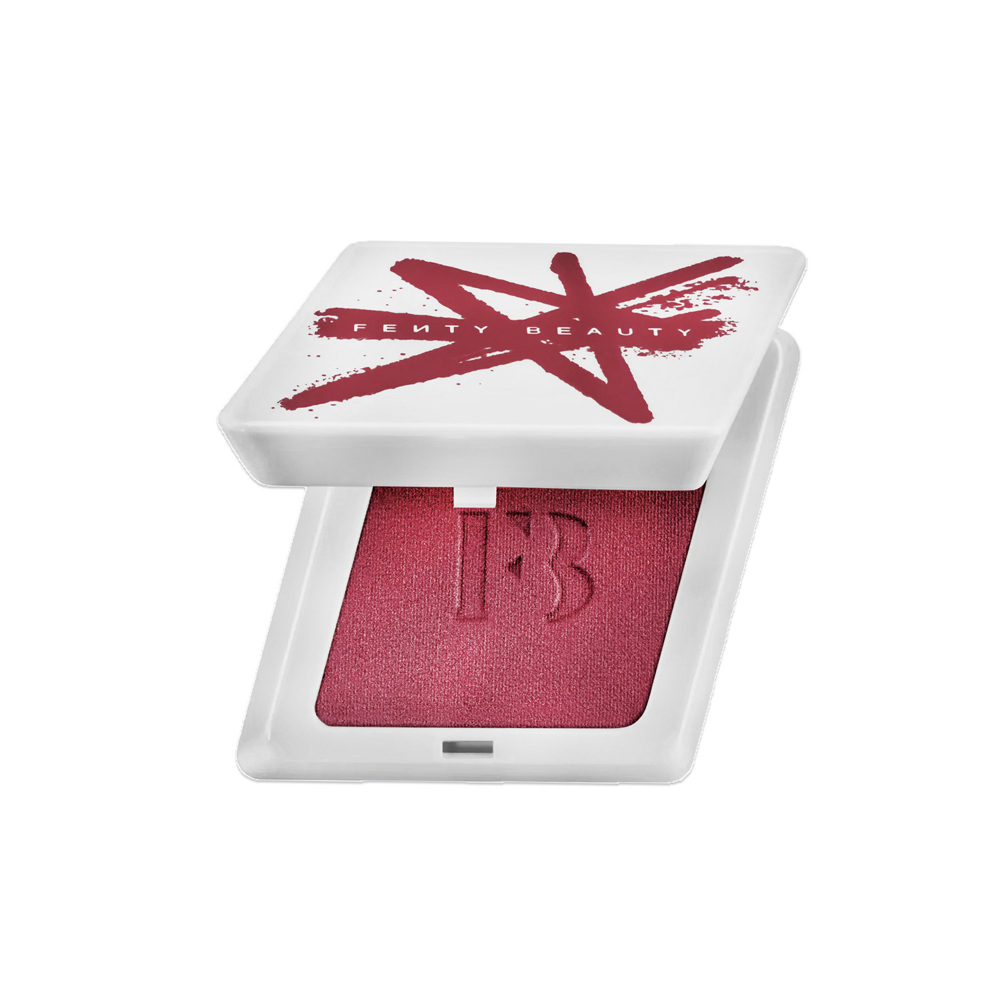 Fenty Beauty blush compact with pink blush on a white background