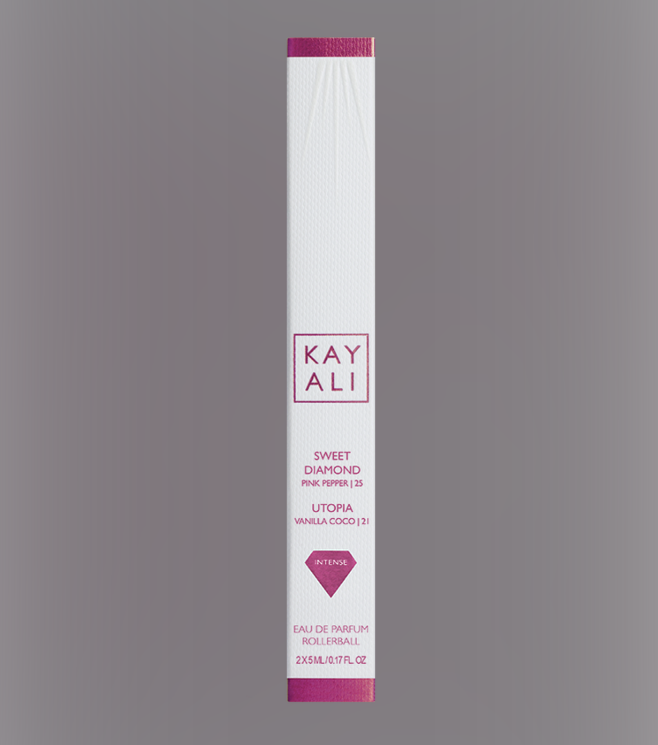 Kayali Eau de Parfum Rollerball Duo – аромат Sweet Diamond Pink Pepper 25 и Utopia Vanilla Coco 21