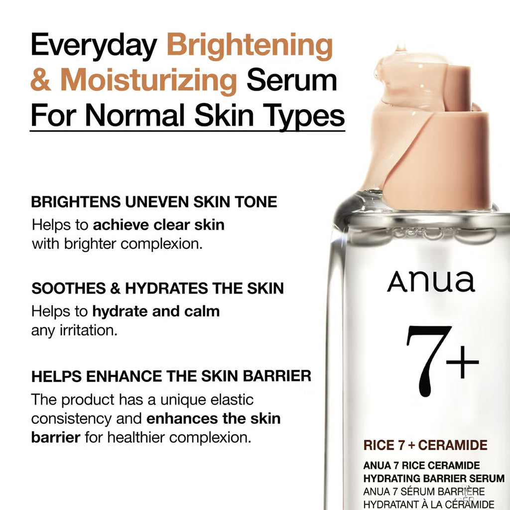 Anua Rice 7+ Ceramide Hydrating Barrier Serum – 50 ml
