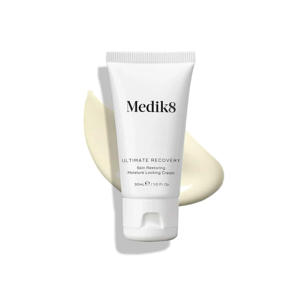 Medik8 skincare cream tube on a white background